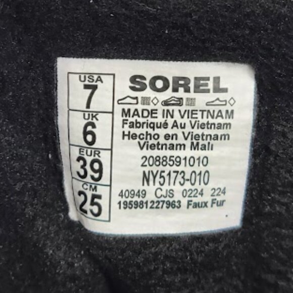 SOREL WOMEN'S  Whitney II Short Lace Waterproof Boots black Size 7 EUC - Picture 9 of 9